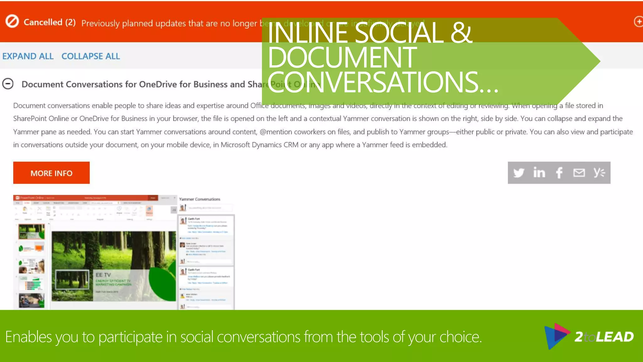 @RHARBRIDGE
Enables you to participate in social conversations from the tools of your choice.
INLINE SOCIAL &
DOCUMENT
CONVERSATIONS…
 