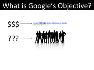 What is Google’s Objective? $$$ ??? 