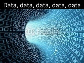 Let’s take another step back…. Data, data, data, data, data 