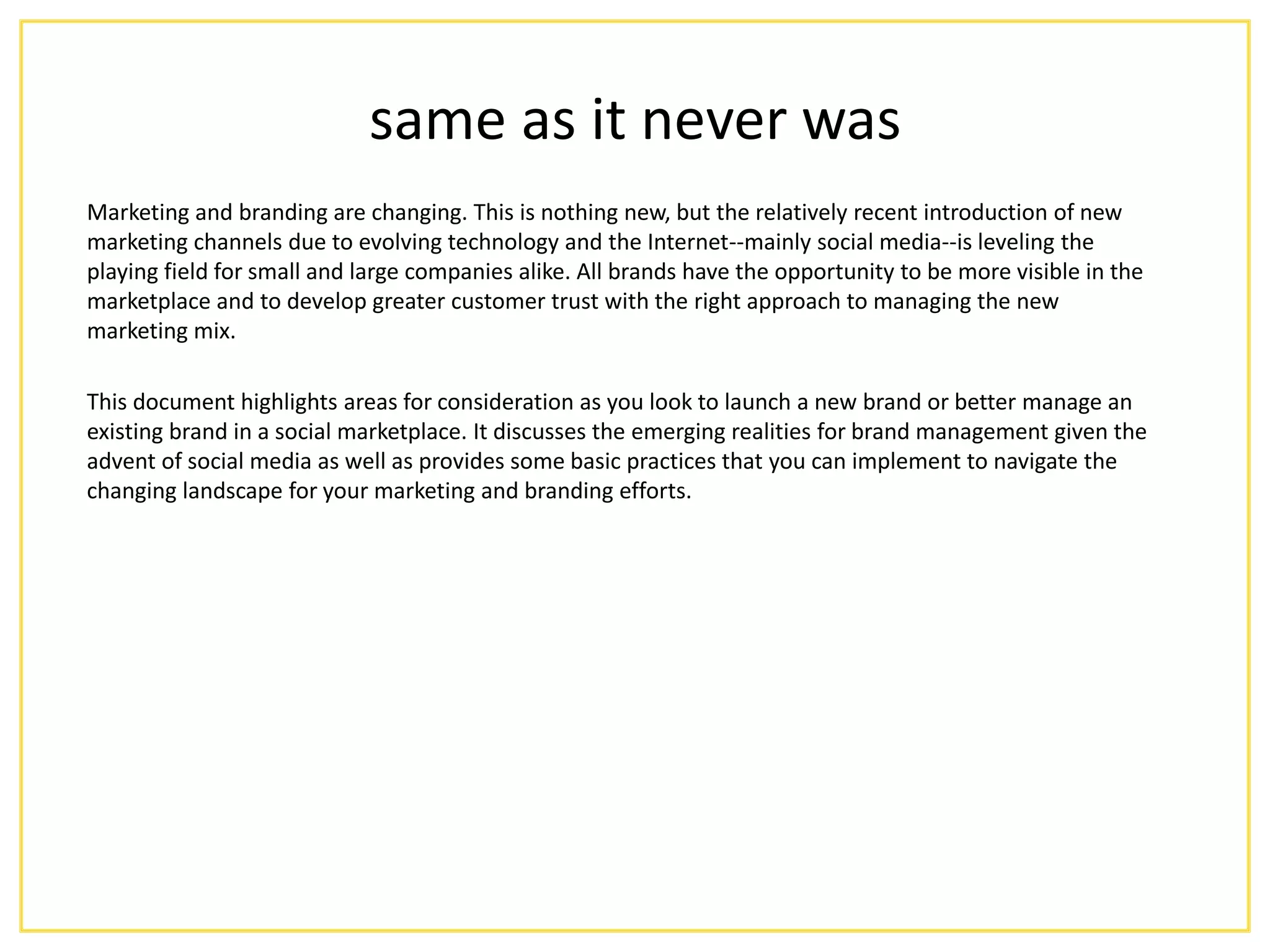 The Social Marketing Construct