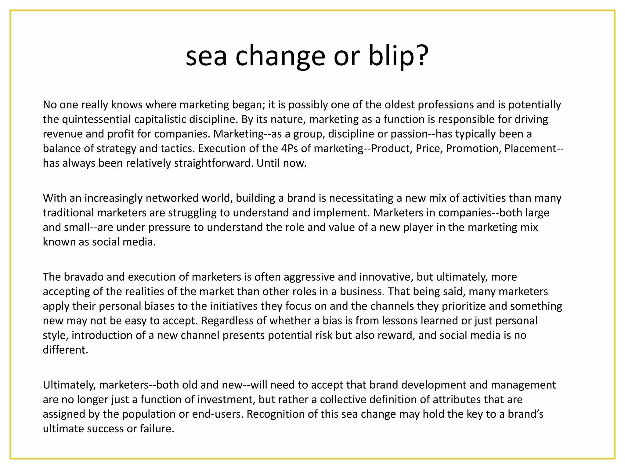 The Social Marketing Construct