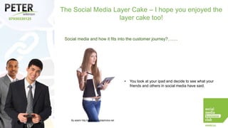 The Social Media Layer Cake – I hope you enjoyed the
layer cake too!
Social media and how it fits into the customer journey?…….

•

You look at your ipad and decide to see what your
friends and others in social media have said.

 