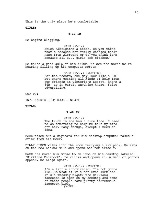 SOCIAL NETWORK SCREENPLAY PDF SOCIAL NETWORK SCREENPLAY PDF