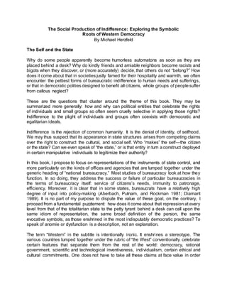 The social production of indifference exploring the symbolic | DOCX