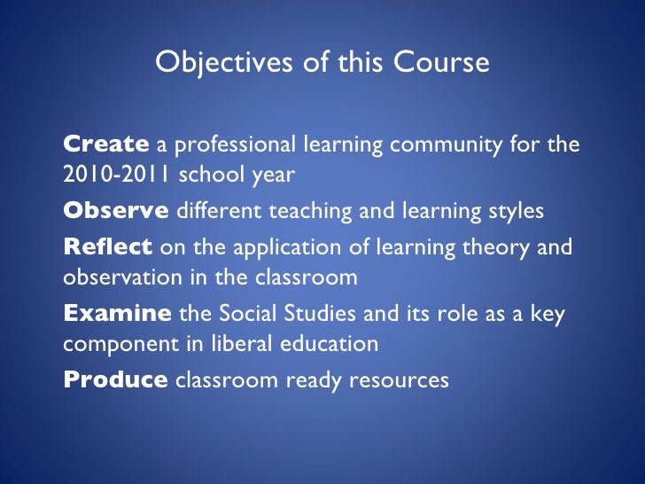 Teaching the Social Studies Course Introduction