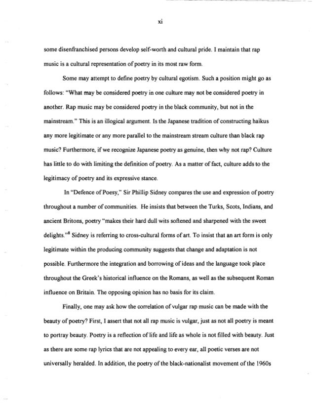 The Socio Political Influence Of Rap Music As Poetry In The Urban