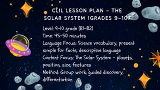 Comprehensive CLIL Lesson Plan on The Solar System for Grades 9-10 | PDF