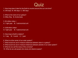 The Solar System grade 5-7 science test of concepts | PPT