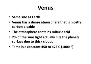 The Solar System Chapter 8
