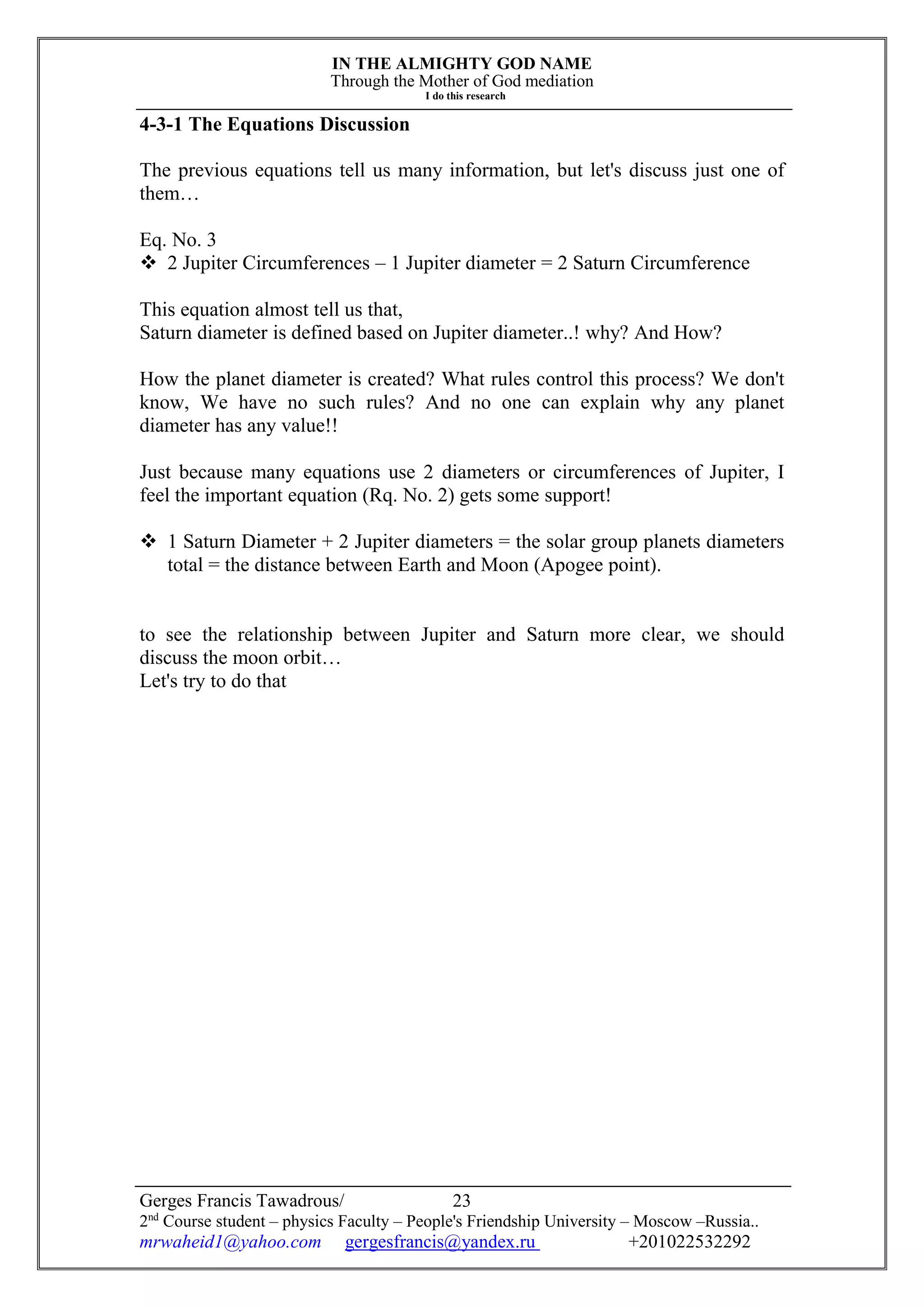 The solar system geometry (part 4) | PDF