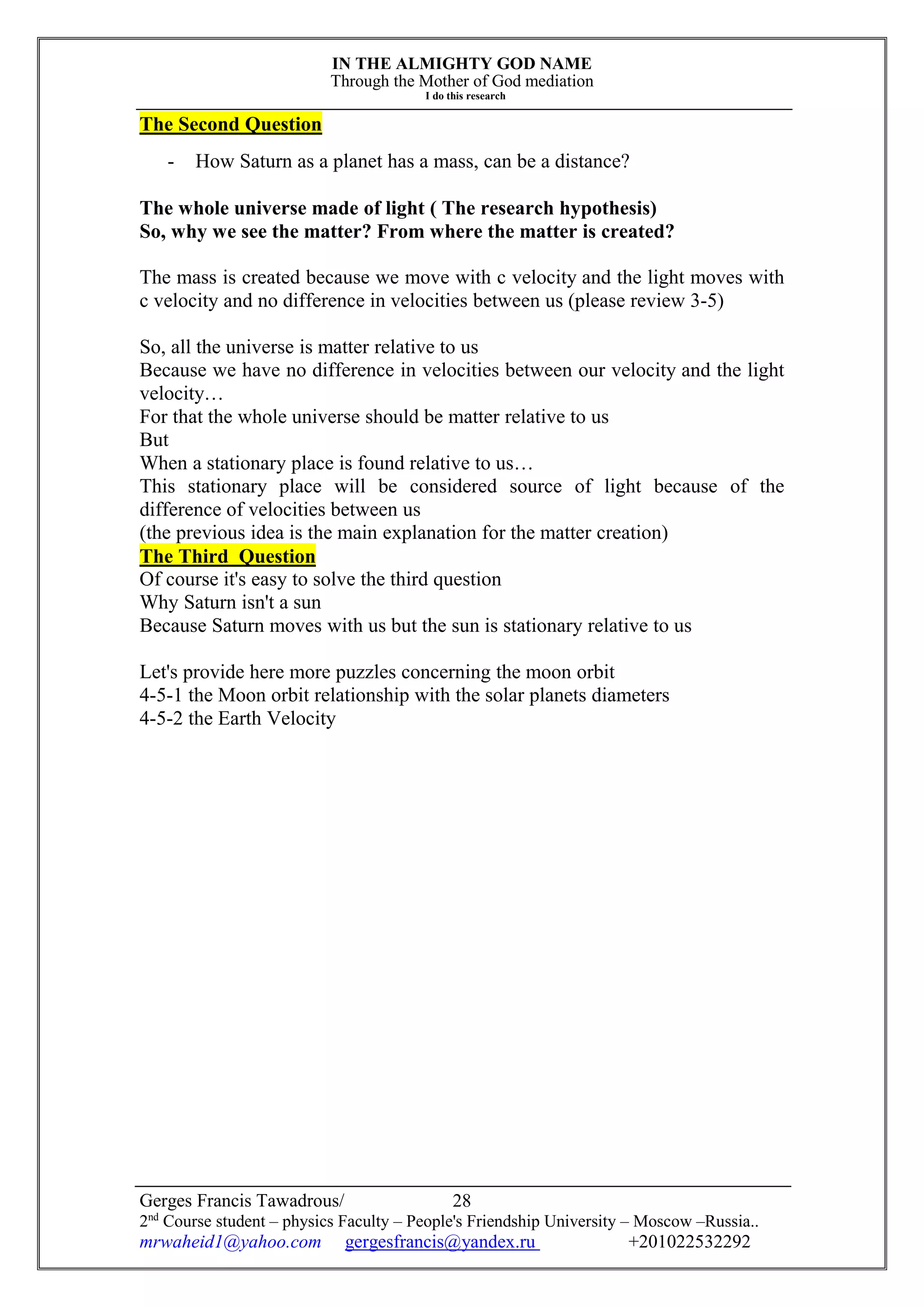 The solar system geometry (part 4) | PDF