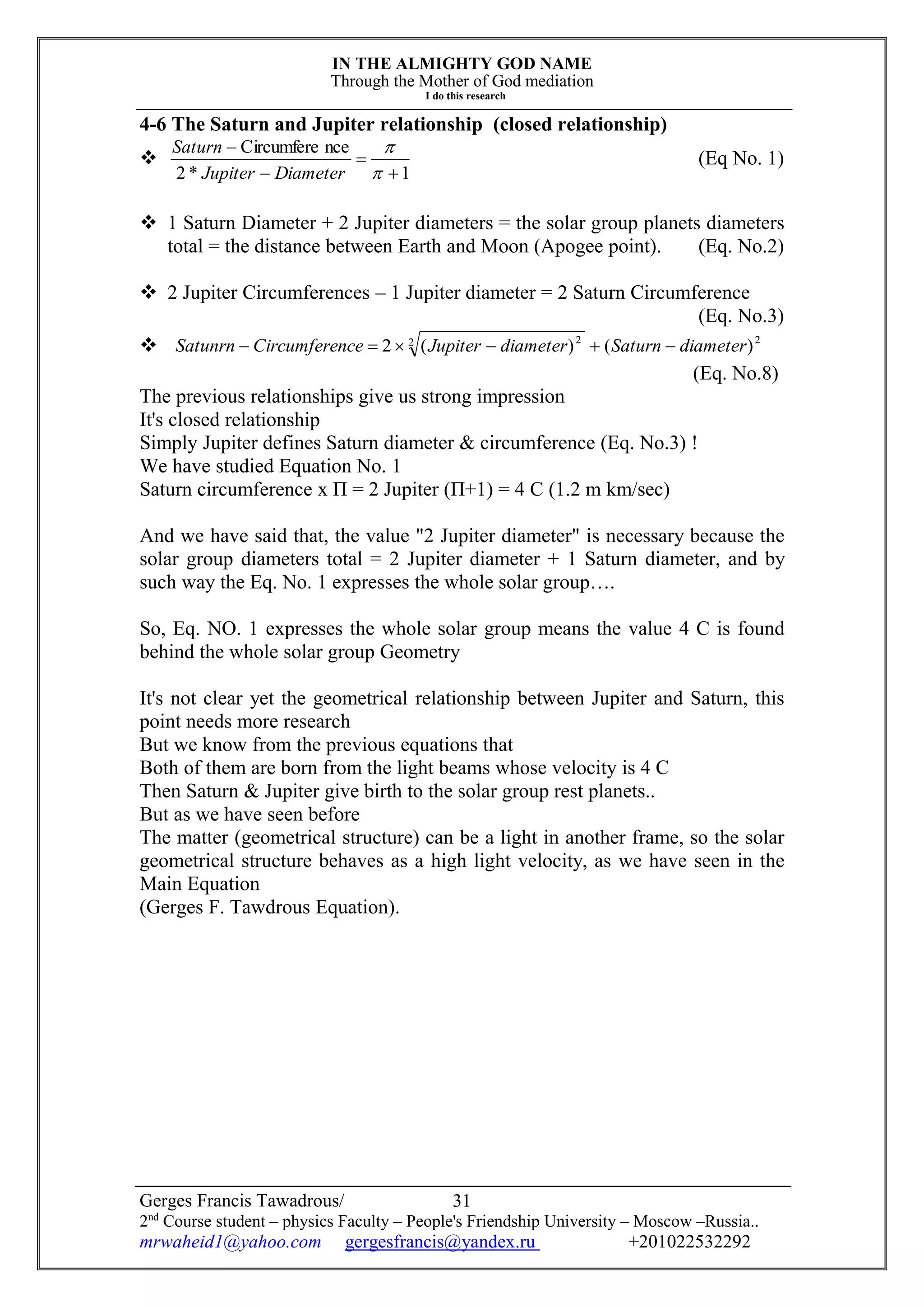The solar system geometry (part 4) | PDF
