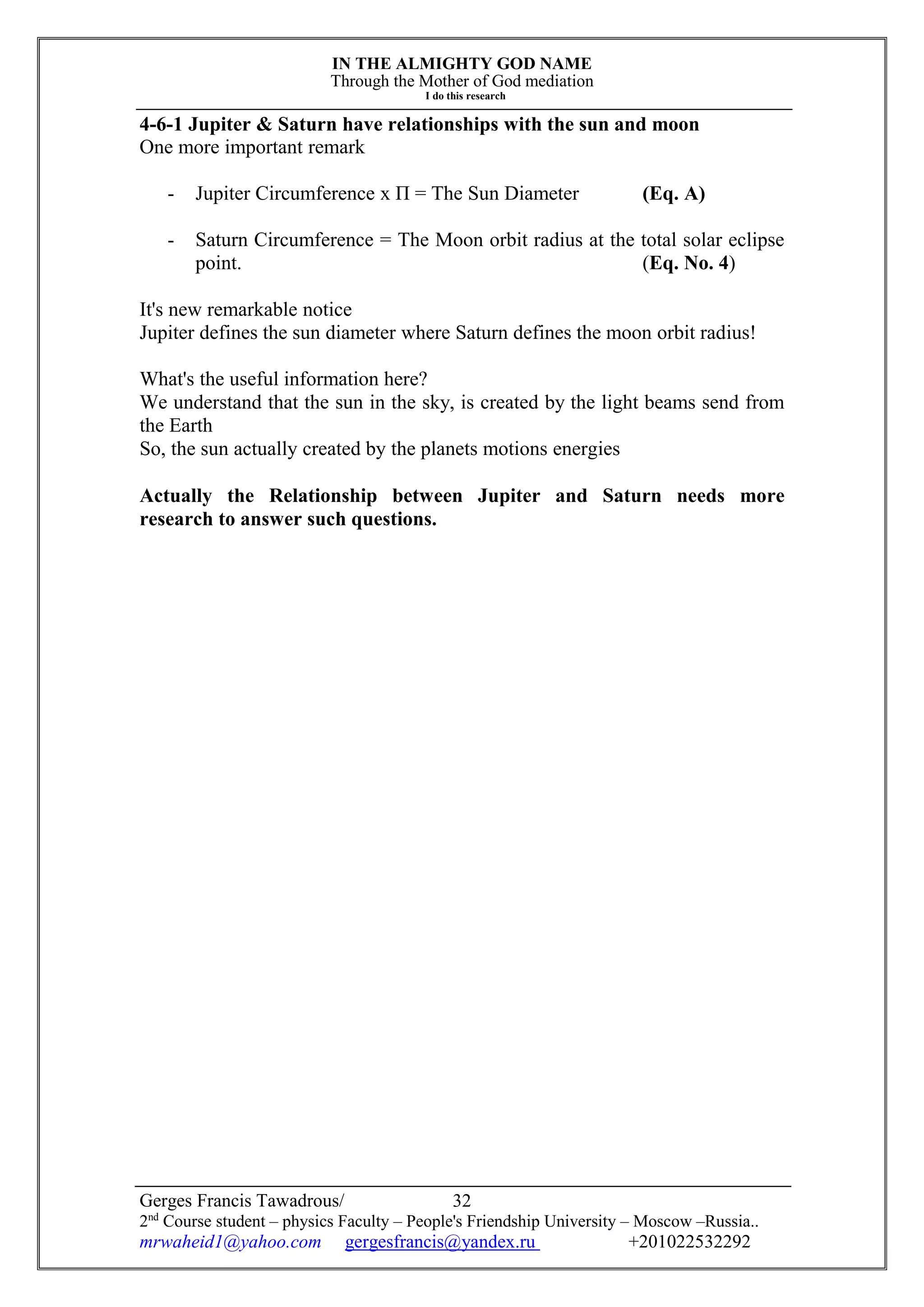 The solar system geometry (part 4) | PDF