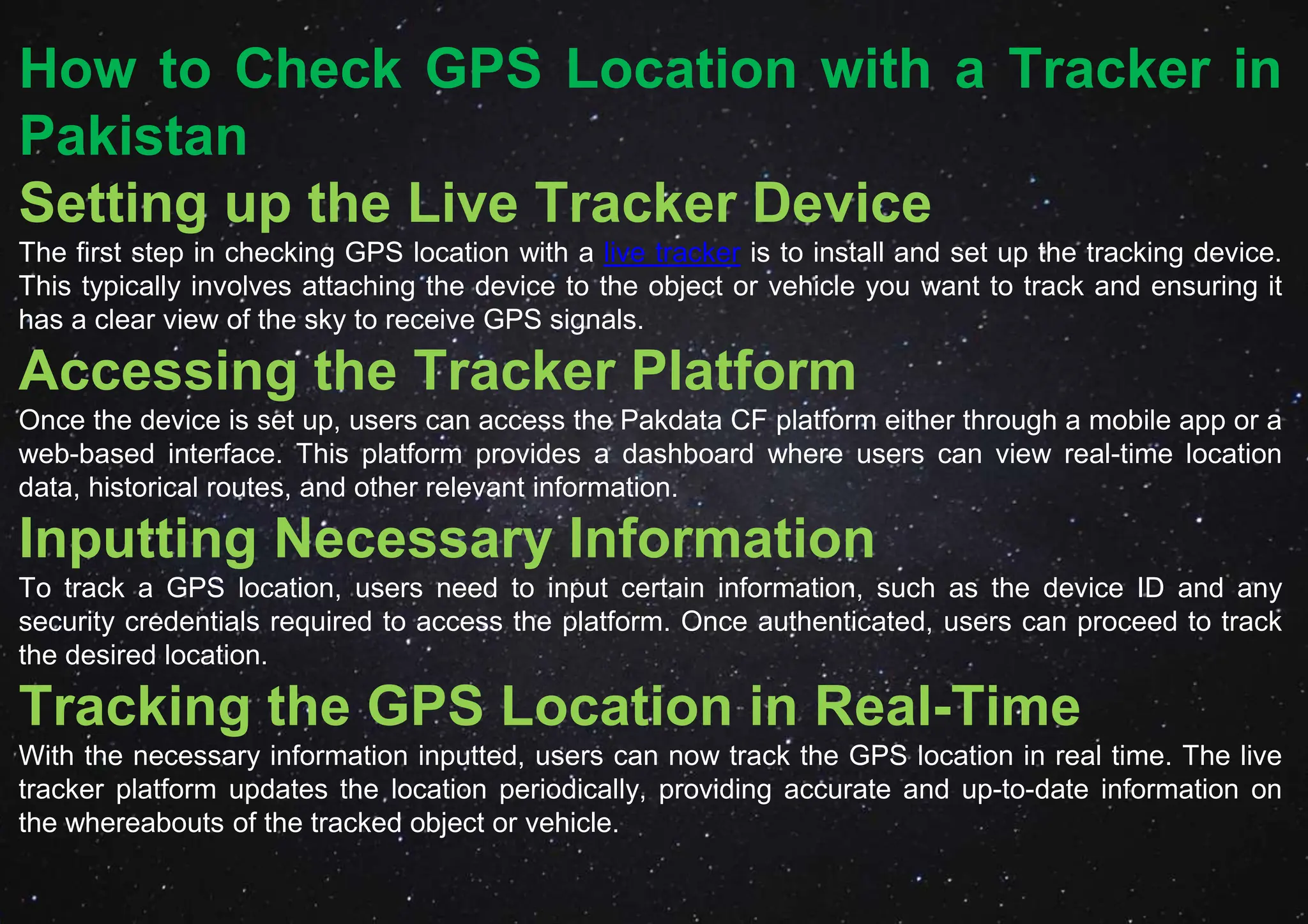 How to check gps location with a live tracker in pakistan ppt