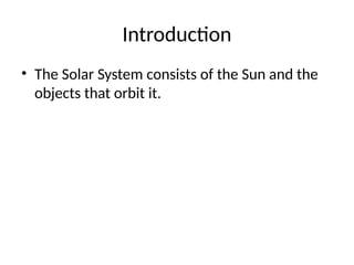 The Solar System Presentation: A Presentation Of The Solar System | PPTX