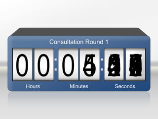 09000 5 87654321540 04 98765432103 9876543210987654321021 987654321098765432100Hours Minutes Seconds
Consultation Round 1
 