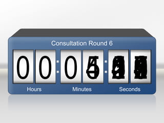 09000 5 87654321540 04 98765432103 9876543210987654321021 987654321098765432100Hours Minutes Seconds
Consultation Round 6
 