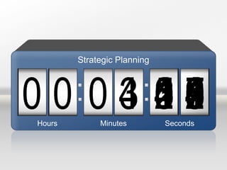 09000 4 87654321530 04 98765432103 9876543210987654321021 987654321098765432100Hours Minutes Seconds
Strategic Planning
 