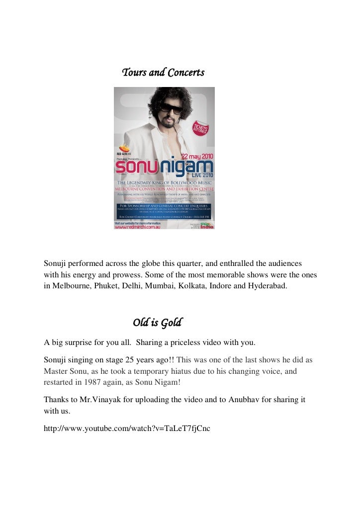 Melbourne sonu nigam Sonu Nigam