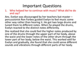 The sound of music CLASS 9 EVELYN GLENNIE | PPT