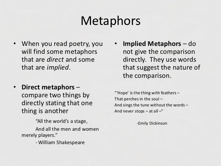 direct metaphor definition