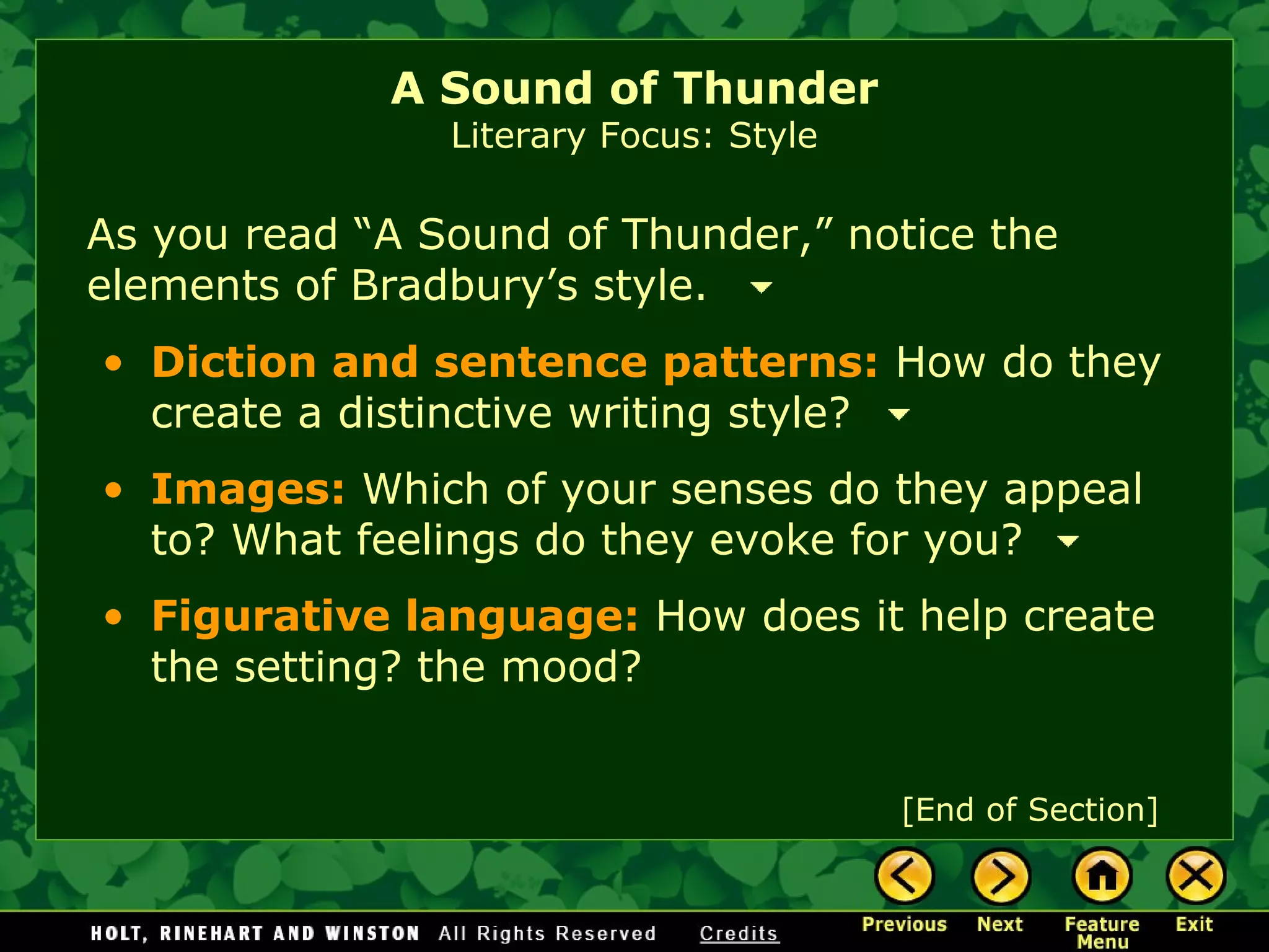 A Sound of Thunder | PPT