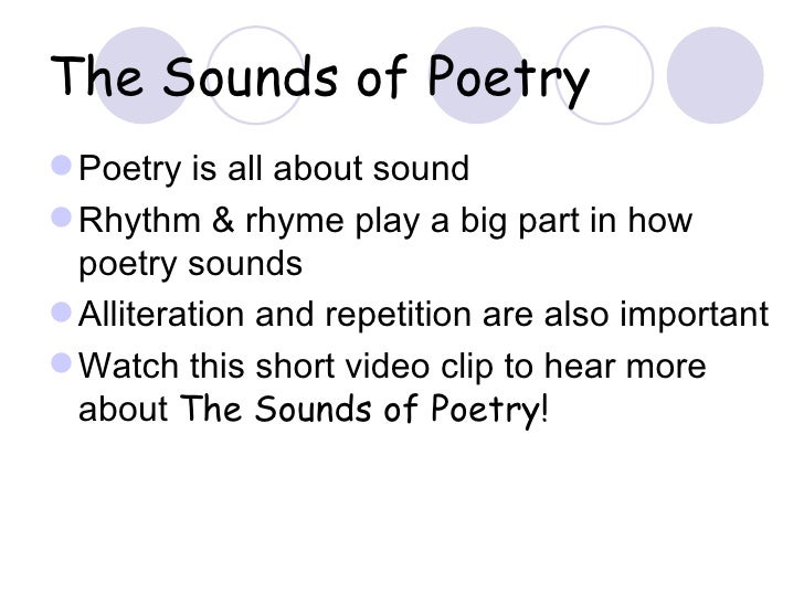 The Sounds Of Poetry