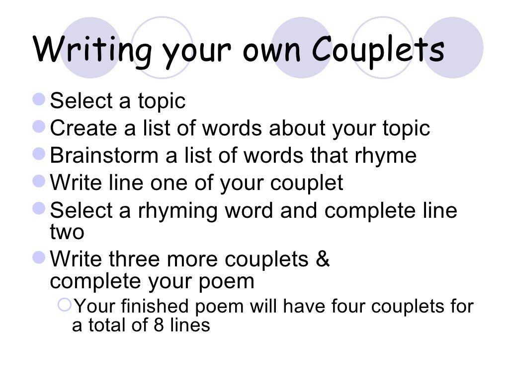How to Write a Couplet forecast How to Write a Couplet recommend