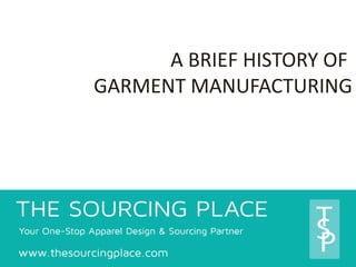 A BRIEF HISTORY OF
GARMENT MANUFACTURING

 