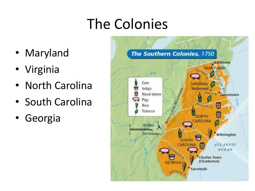 The southern colonies
