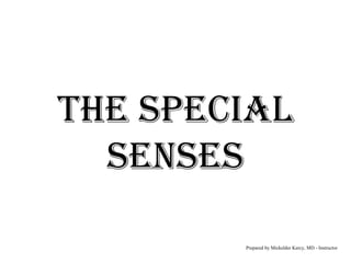 The Special
Senses
Prepared by Mickelder Kercy, MD - Instructor
 