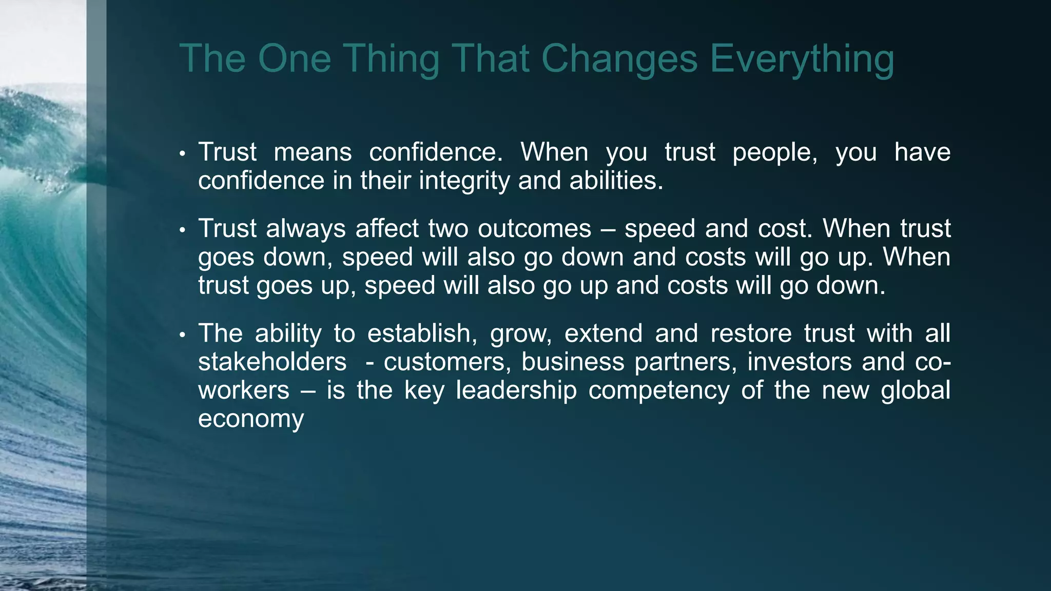The Speed of Trust by Stephen M R Covey & Rebecca R Merrill | PPTX