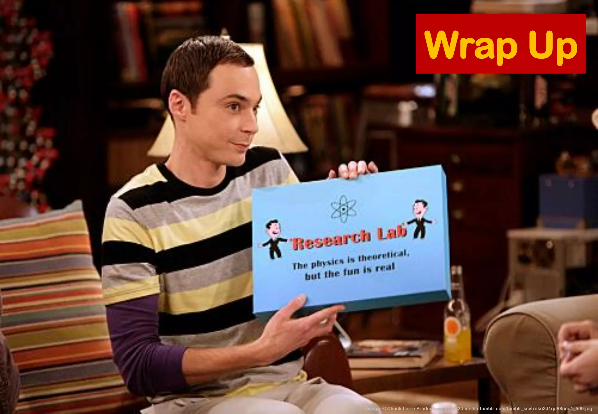 Wrap Up 
Image: © Chuck Lorre Productions http://24.media.tumblr.com/tumblr_ksvfroko3J1qa88nco1_500.jpg  