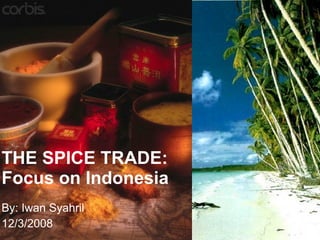 THE SPICE TRADE:  
Focus on Indonesia
By: Iwan Syahril
12/3/2008
 