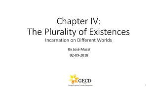 Chapter IV:
The Plurality of Existences
Incarnation on Different Worlds
By José Mussi
02-09-2018
1
 