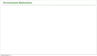 Environment Abstraction




                                15


Thursday, January 24, 13
 
