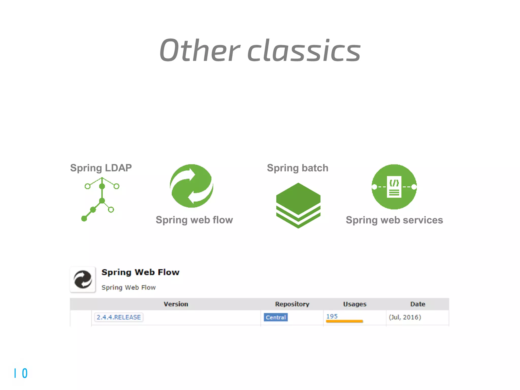 @spring_io
#springio17
Spring web services
Spring LDAP
Spring web flow
Spring batch
 