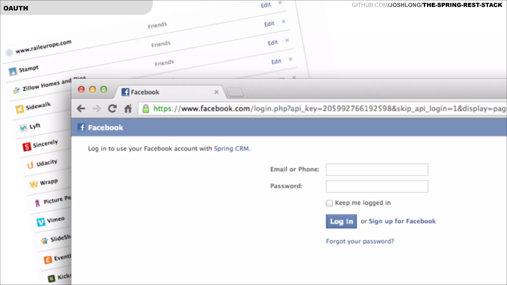 OAUTH

GITHUB.COM/JOSHLONG/THE-SPRING-REST-STACK

 