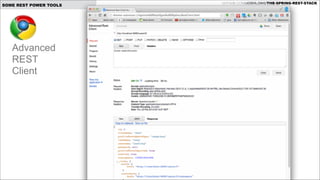 SOME REST POWER TOOLS

Advanced
REST
Client

GITHUB.COM/JOSHLONG/THE-SPRING-REST-STACK

 