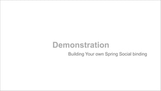Demonstration
Building Your own Spring Social binding

 