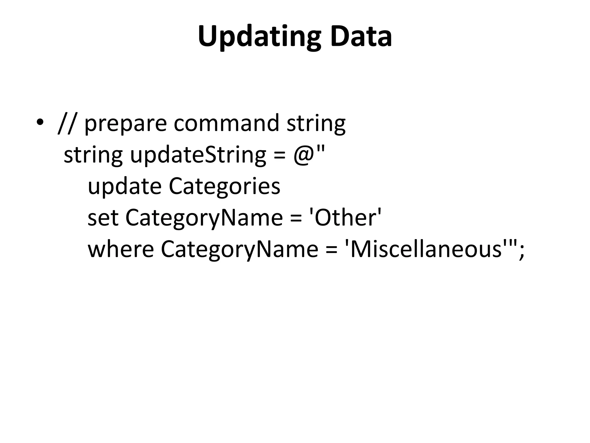 The sql connection object | PPT
