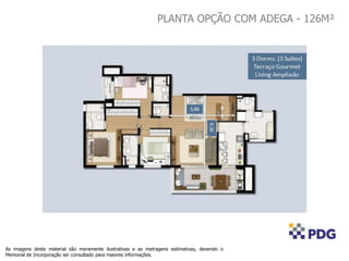 PLANTA OPÇÃO COM ADEGA - 126M²
As imagens deste material são meramente ilustrativas e as metragens estimativas, devendo o
Memorial de Incorporação ser consultado para maiores informações.
FINAL 01
FINAL 02
FINAL 07
FINAL 08
FINAL 04
FINAL 03
FINAL 06
FINAL 05
 
