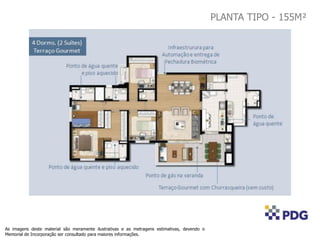 PLANTA TIPO - 155M²
As imagens deste material são meramente ilustrativas e as metragens estimativas, devendo o
Memorial de Incorporação ser consultado para maiores informações.
 