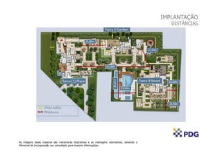 IMPLANTAÇÃO
                                                                                                DISTÂNCIAS




As imagens deste material são meramente ilustrativas e as metragens estimativas, devendo o
Memorial de Incorporação ser consultado para maiores informações.
 