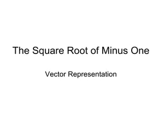 The Square Root of Minus One
Vector Representation

 