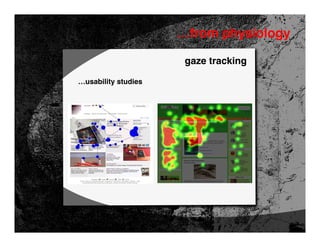 …from physiology

                      gaze tracking

…usability studies
 