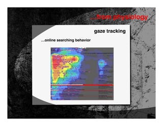 …from physiology

                             gaze tracking
…online searching behavior
 