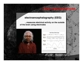 …from neurosciences

     electroencephalography (EEG)
      …measures electrical activity on the outside
of the brain using electrodes
 