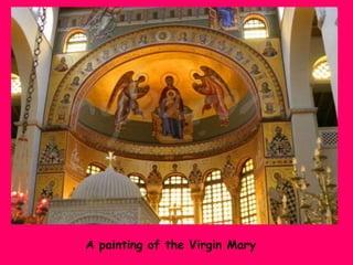 A painting of the Virgin Mary

 