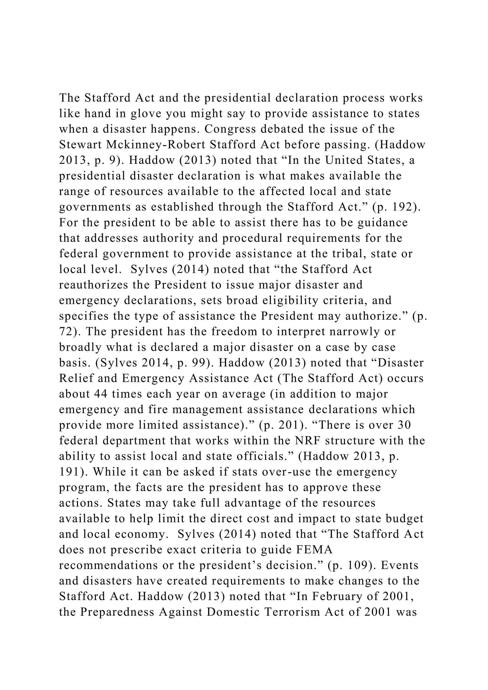 The Stafford Act and the presidential declaration process works li.docx